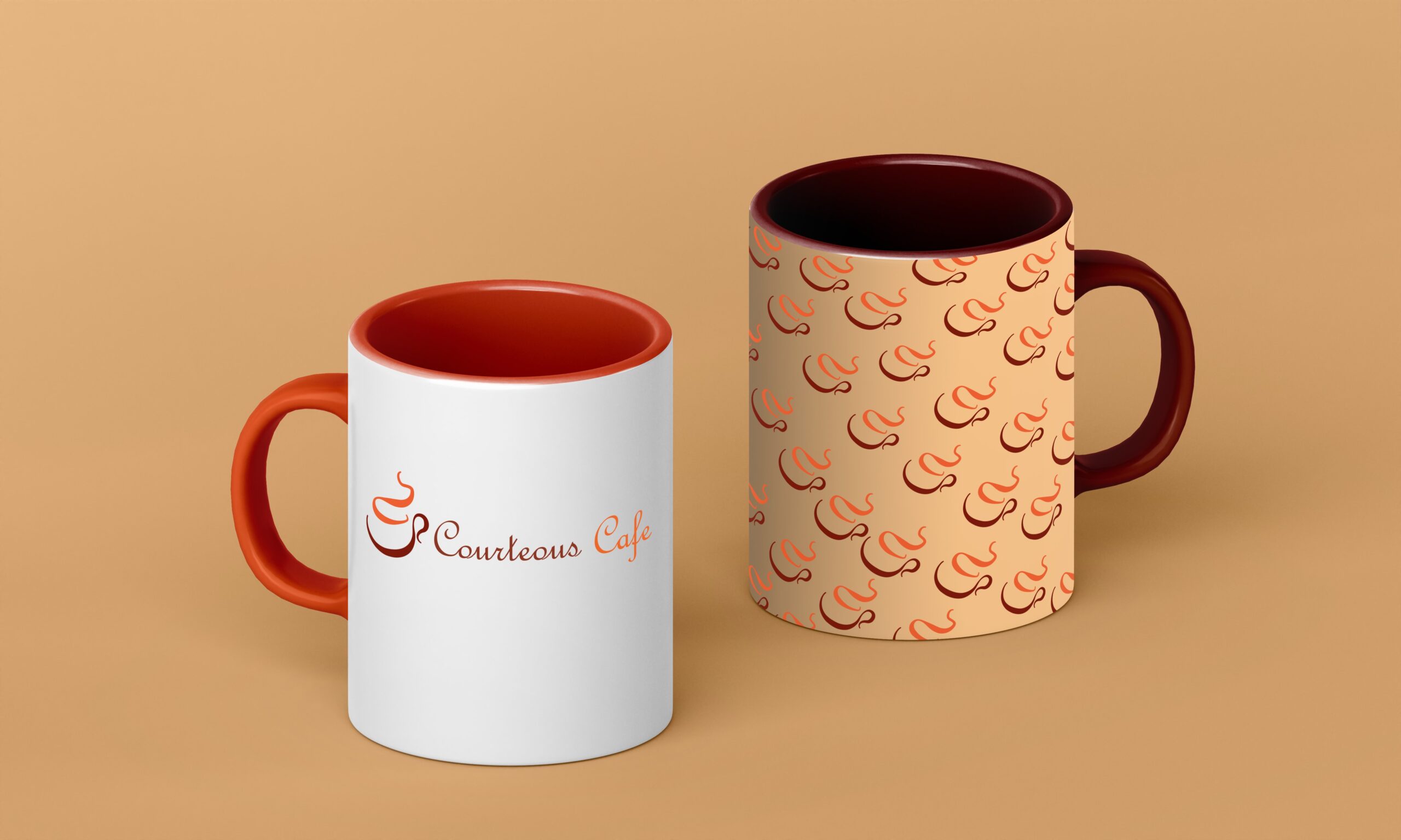 courteous cafe mockup mug